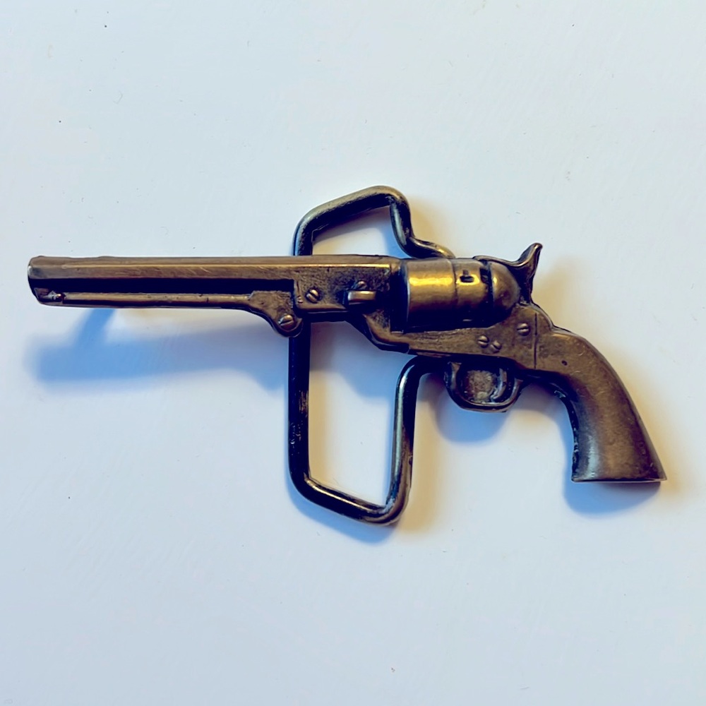 Vintage Solid Brass Special Edition Pistol Belt Buckle